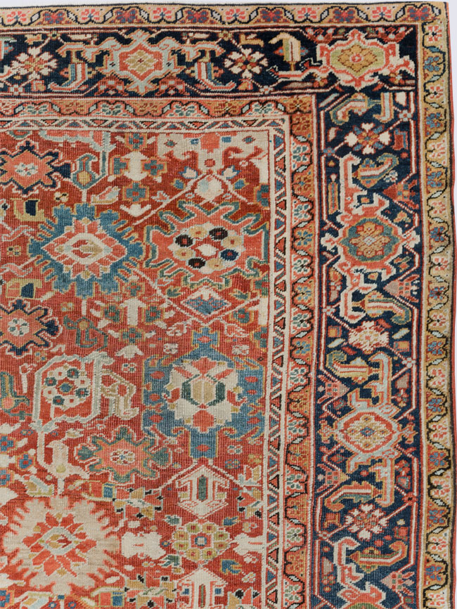 Antique Persian Heriz Room Size Carpet, No.26500 - Gsblank