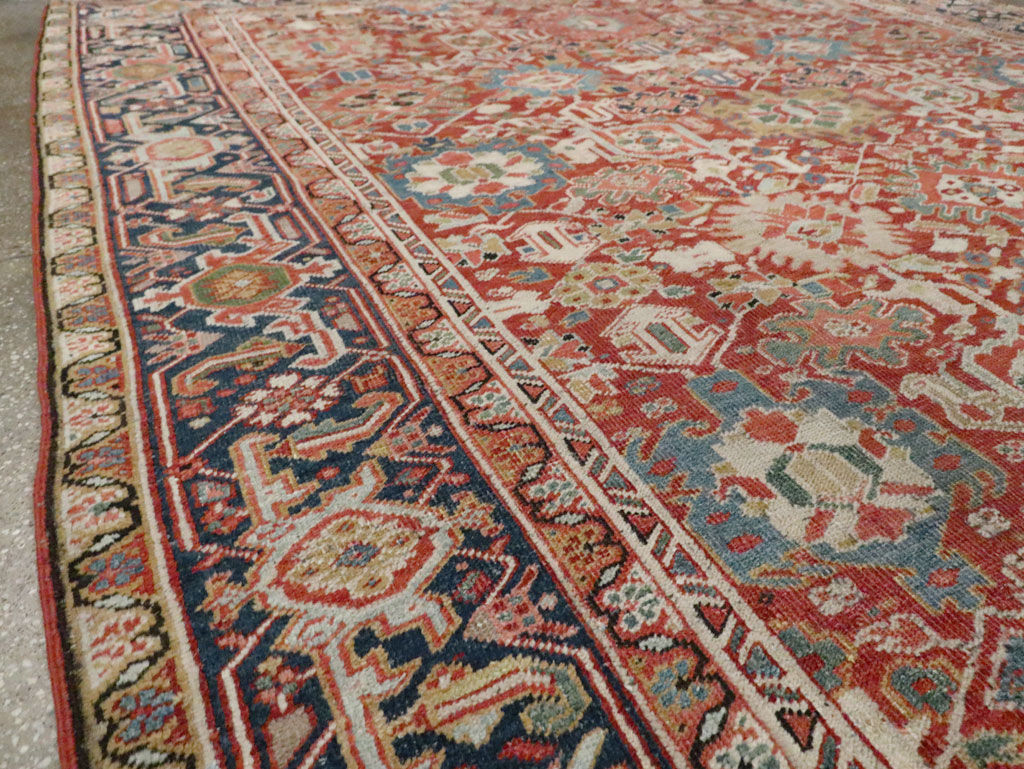 Antique Persian Heriz Room Size Carpet, No.26500 - Gsblank