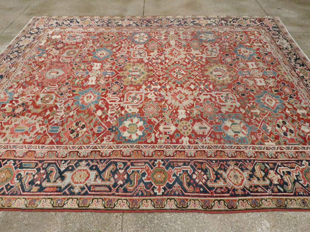 Antique Persian Heriz Room Size Carpet, No.26500 - Gsblank