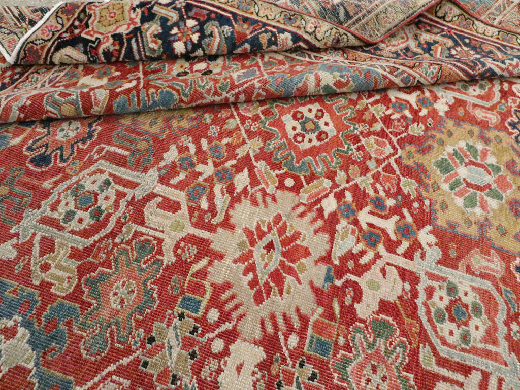 Antique Persian Heriz Room Size Carpet, No.26500 - Gsblank