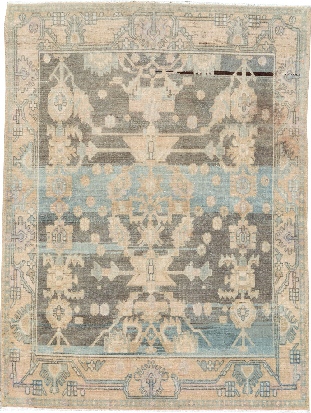 Vintage Persian Malayer Throw Rug, No.26568 - Gsblank