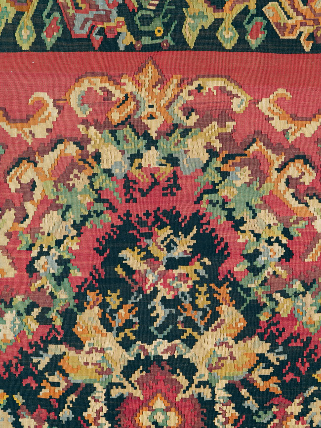 Vintage Russian Bessarabian Flatweave, No.26647 - Gsblank
