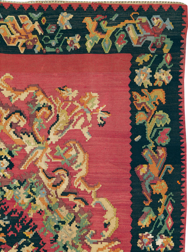 Vintage Russian Bessarabian Flatweave, No.26647 - Gsblank