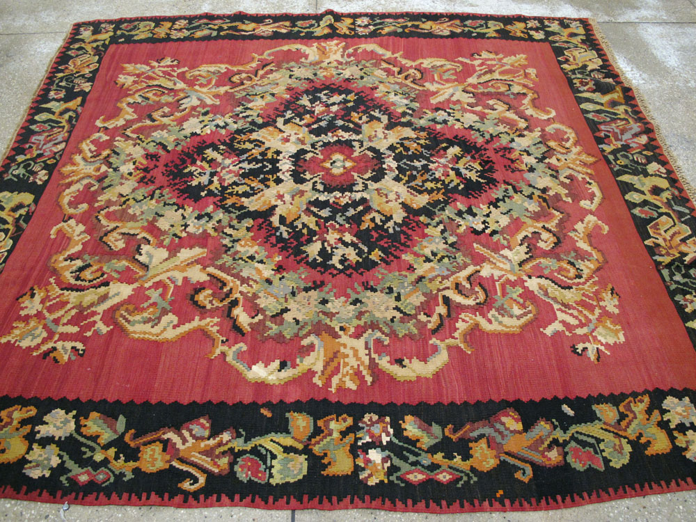Vintage Russian Bessarabian Flatweave, No.26647 - Gsblank