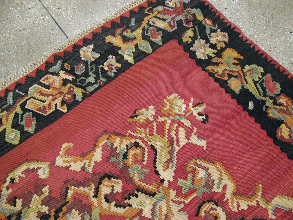 Vintage Russian Bessarabian Flatweave, No.26647 - Gsblank