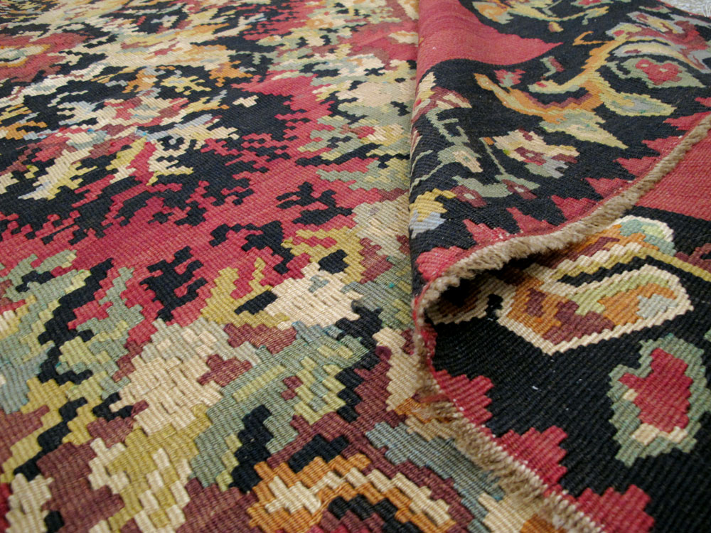 Vintage Russian Bessarabian Flatweave, No.26647 - Gsblank