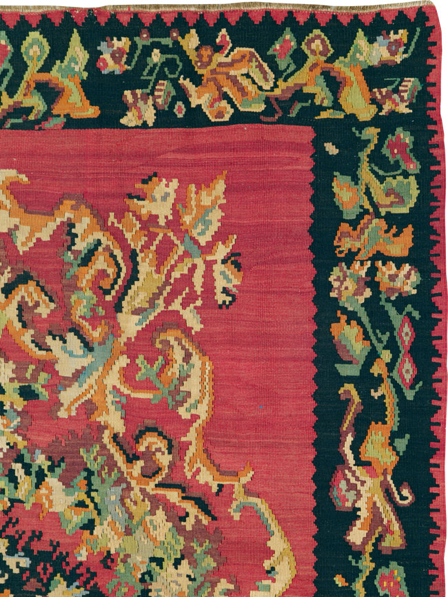 Vintage Russian Bessarabian Flatweave, No.26647 - Gsblank