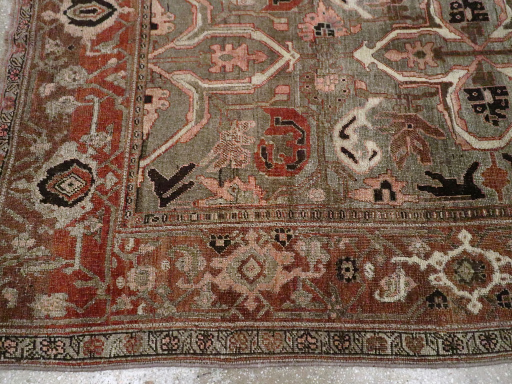 Antique Persian Bidjar Accent Rug, No.26662 - Gsblank