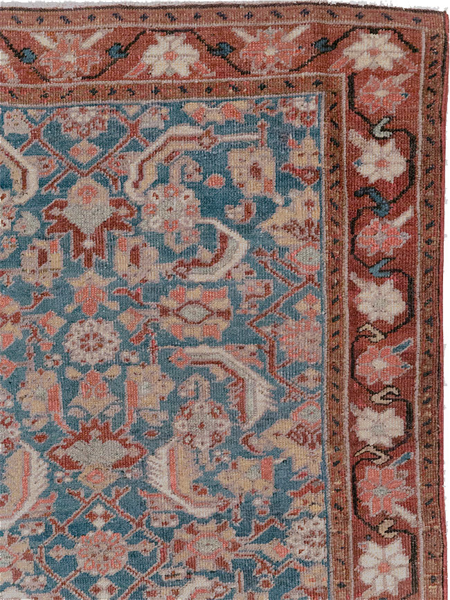 Antique Persian Heriz Throw Rug, No.26667 - Gsblank
