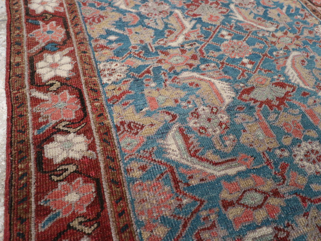 Antique Persian Heriz Throw Rug, No.26667 - Gsblank