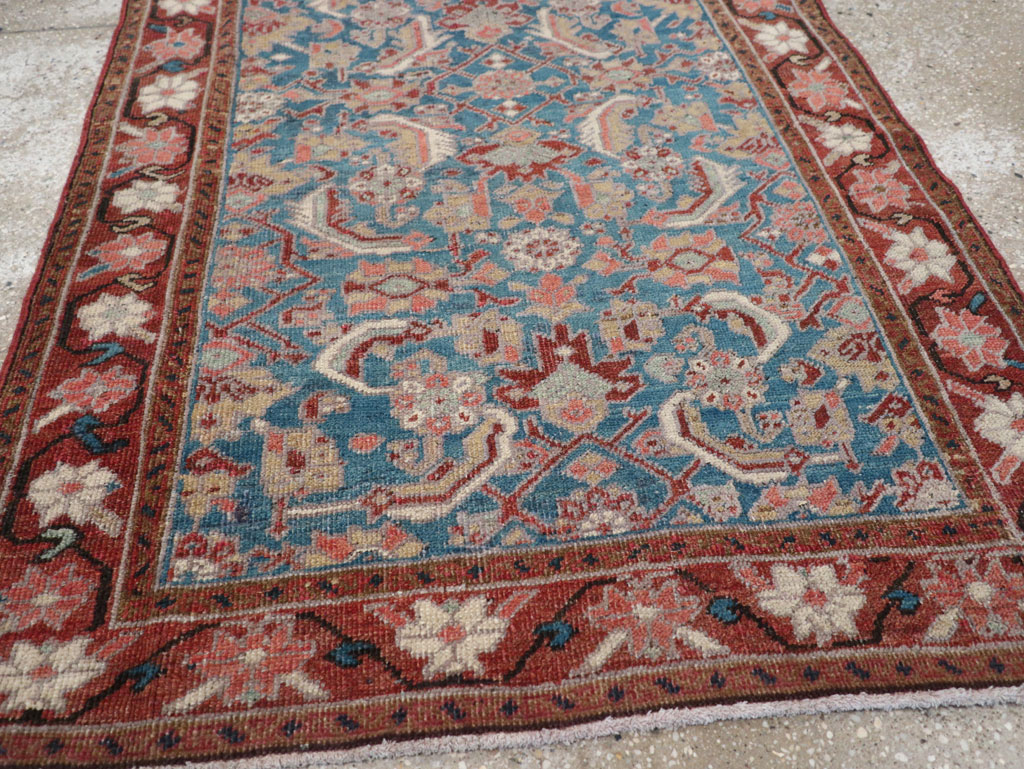 Antique Persian Heriz Throw Rug, No.26667 - Gsblank