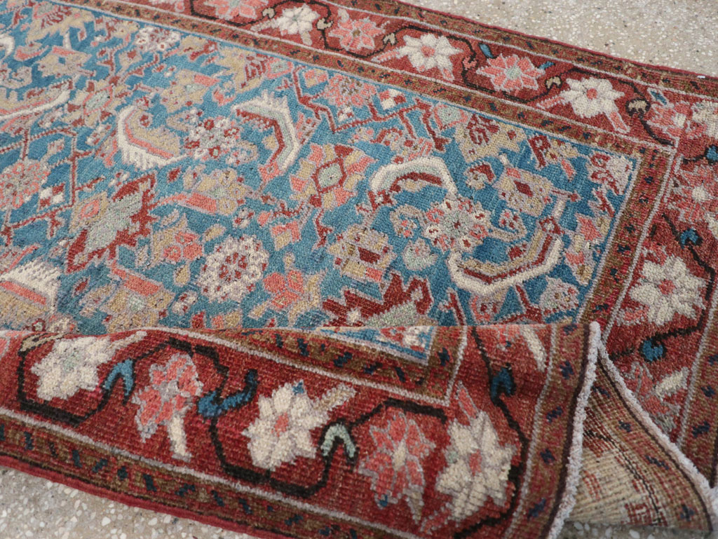 Antique Persian Heriz Throw Rug, No.26667 - Gsblank