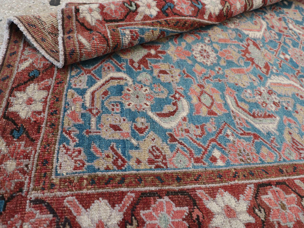 Antique Persian Heriz Throw Rug, No.26667 - Gsblank