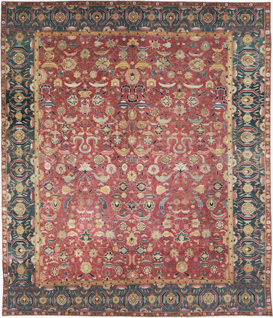 17th Century Antique Indo-Persian Isfahan Large Carpet, No.26671 - Gsblank