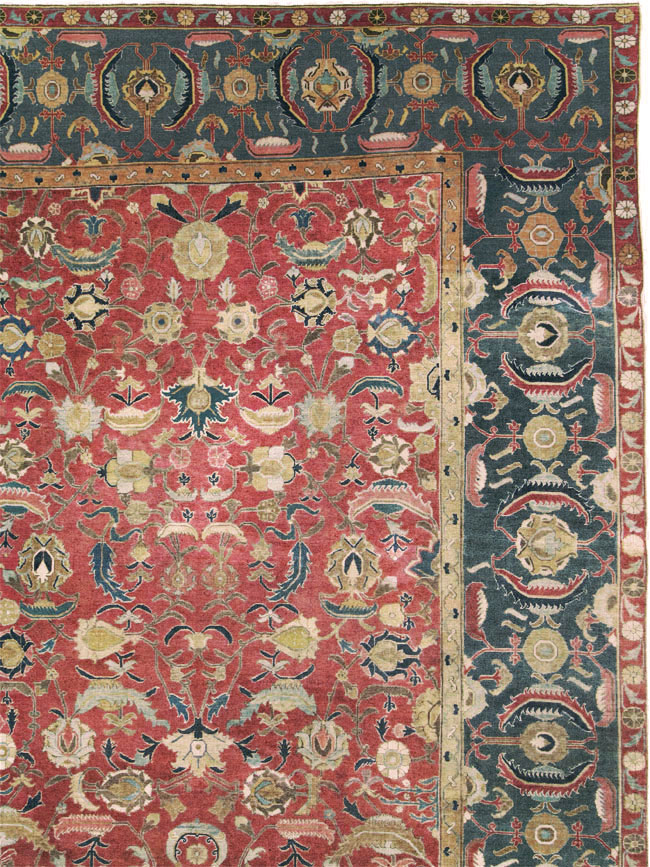 17th Century Antique Indo-Persian Isfahan Large Carpet, No.26671 - Gsblank