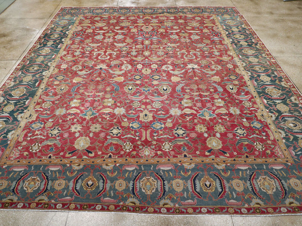17th Century Antique Indo-Persian Isfahan Large Carpet, No.26671 - Gsblank