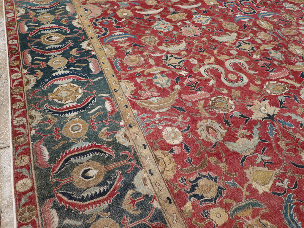 17th Century Antique Indo-Persian Isfahan Large Carpet, No.26671 - Gsblank