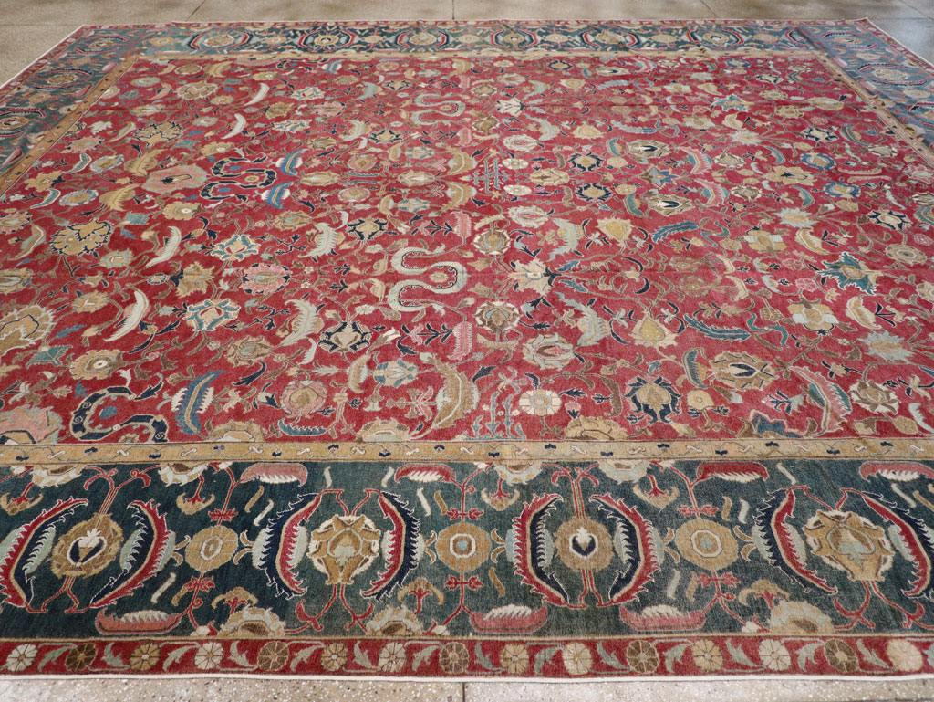 17th Century Antique Indo-Persian Isfahan Large Carpet, No.26671 - Gsblank