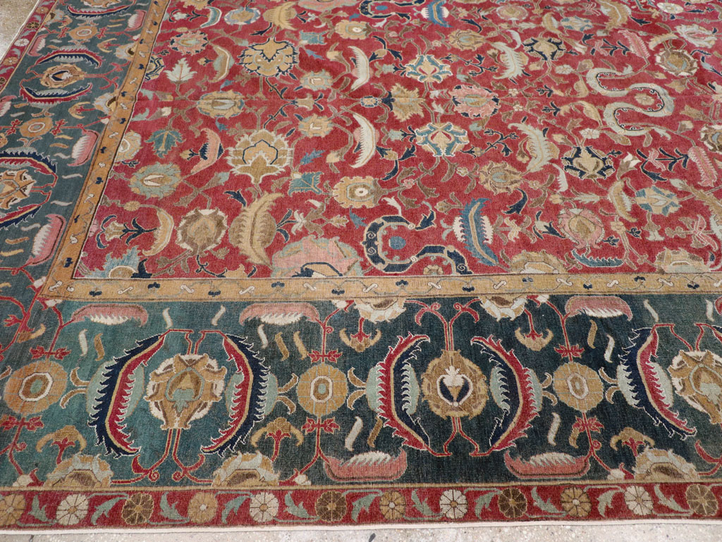 17th Century Antique Indo-Persian Isfahan Large Carpet, No.26671 - Gsblank