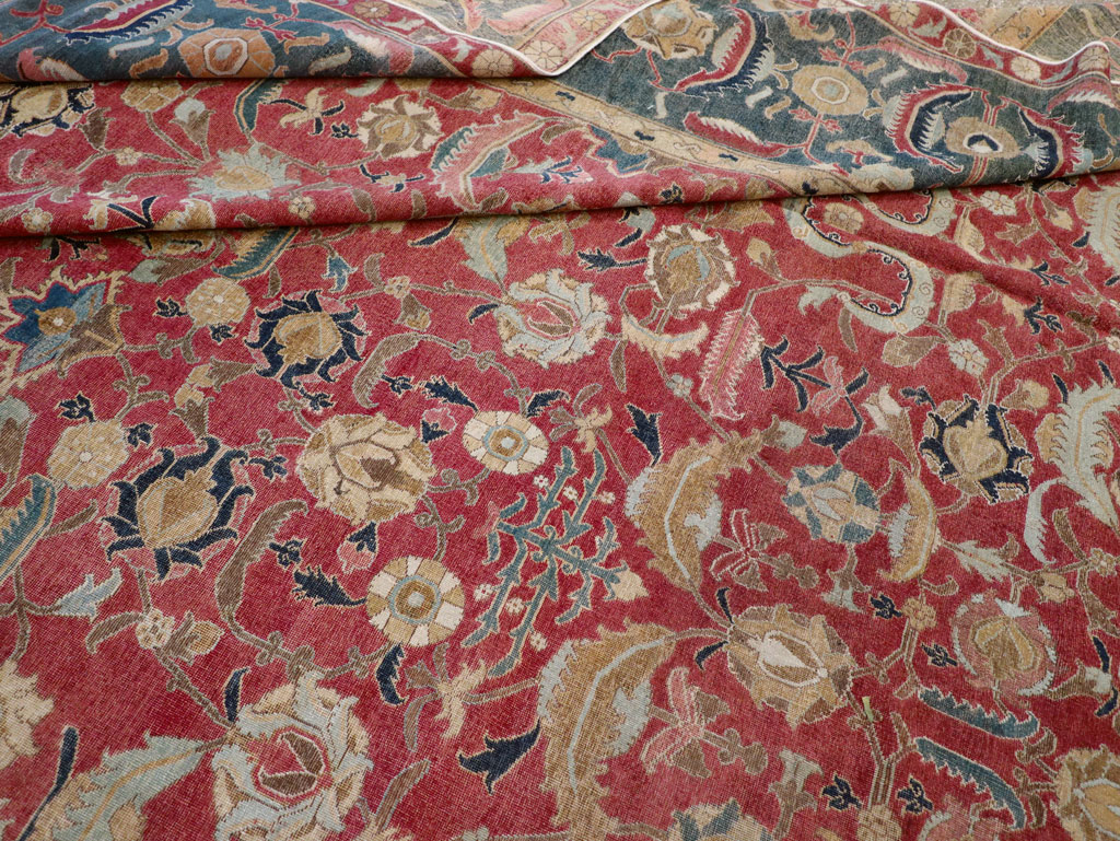 17th Century Antique Indo-Persian Isfahan Large Carpet, No.26671 - Gsblank