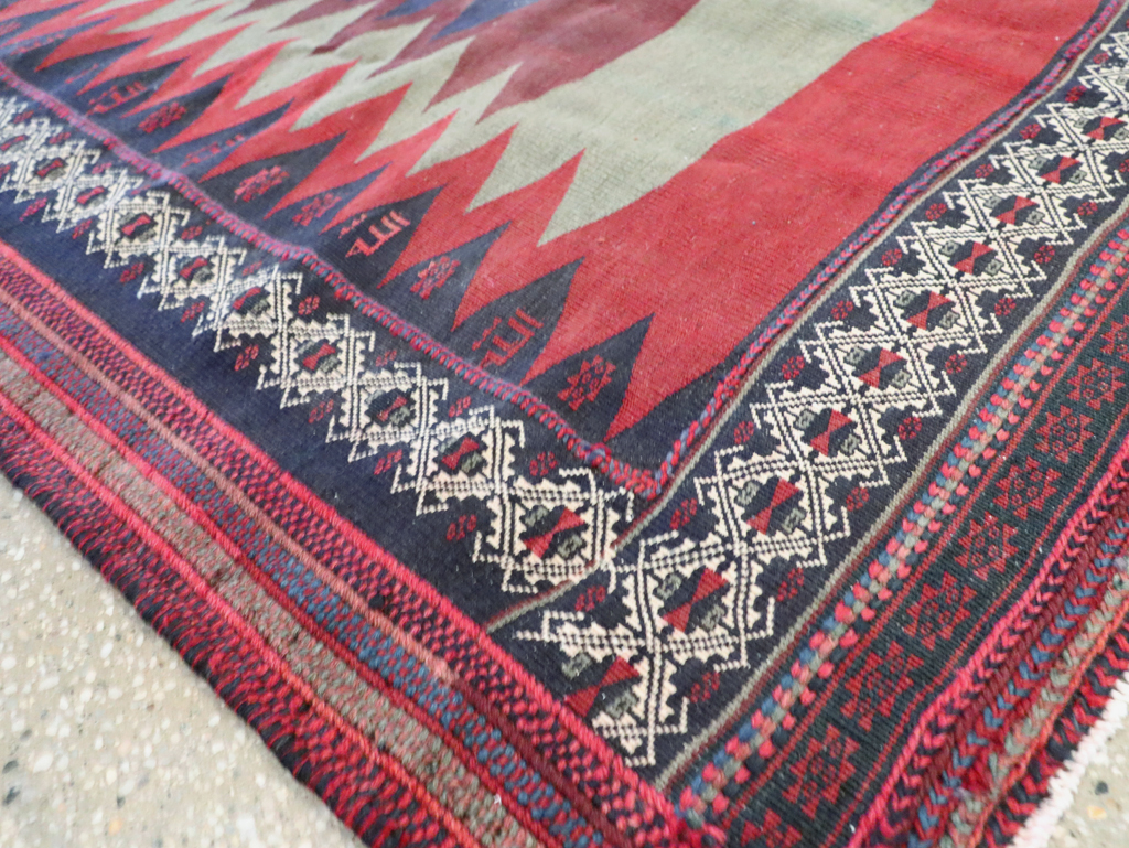 Vintage Persian Shiraz Flatweave Kilim Square Accent Rug, No.26679 - Gsblank