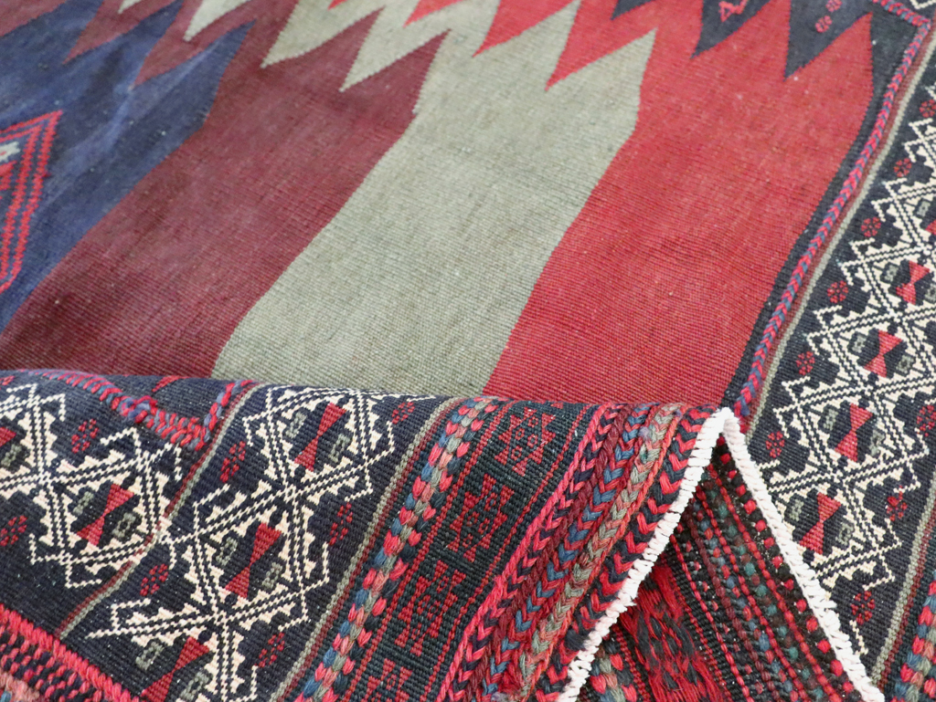Vintage Persian Shiraz Flatweave Kilim Square Accent Rug, No.26679 - Gsblank