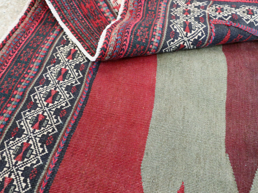 Vintage Persian Shiraz Flatweave Kilim Square Accent Rug, No.26679 - Gsblank