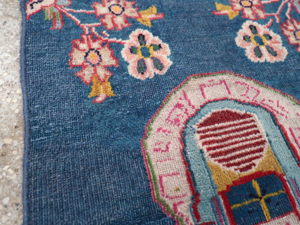 Vintage Persian Mashad Pictorial Throw Rug (Pair: 1 of 2), No.26680 - Gsblank