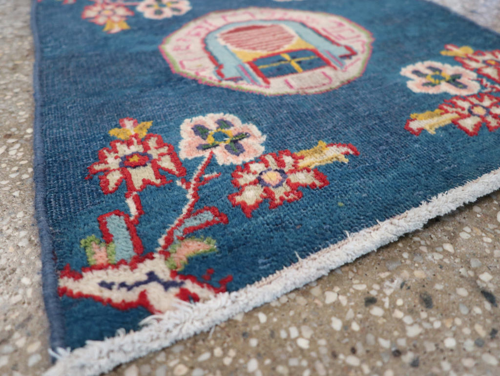 Vintage Persian Mashad Pictorial Throw Rug (Pair: 1 of 2), No.26680 - Gsblank