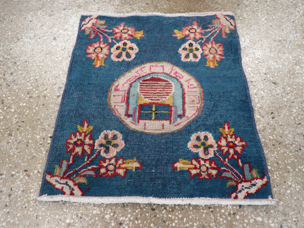 Vintage Persian Mashad Pictorial Throw Rug (Pair: 2 of 2), No.26681 - Gsblank