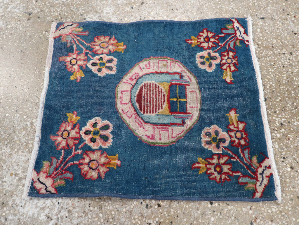 Vintage Persian Mashad Pictorial Throw Rug (Pair: 2 of 2), No.26681 - Gsblank