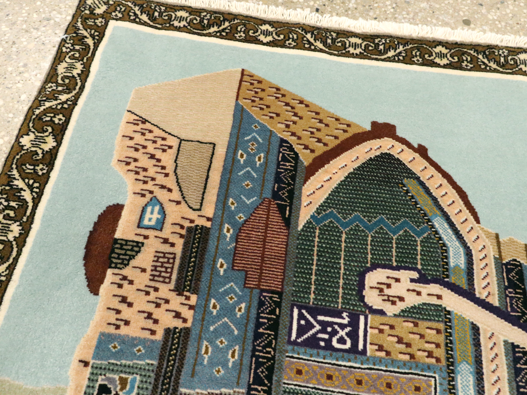 Vintage Persian Tabriz Pictorial Rug, No.26682 - Gsblank