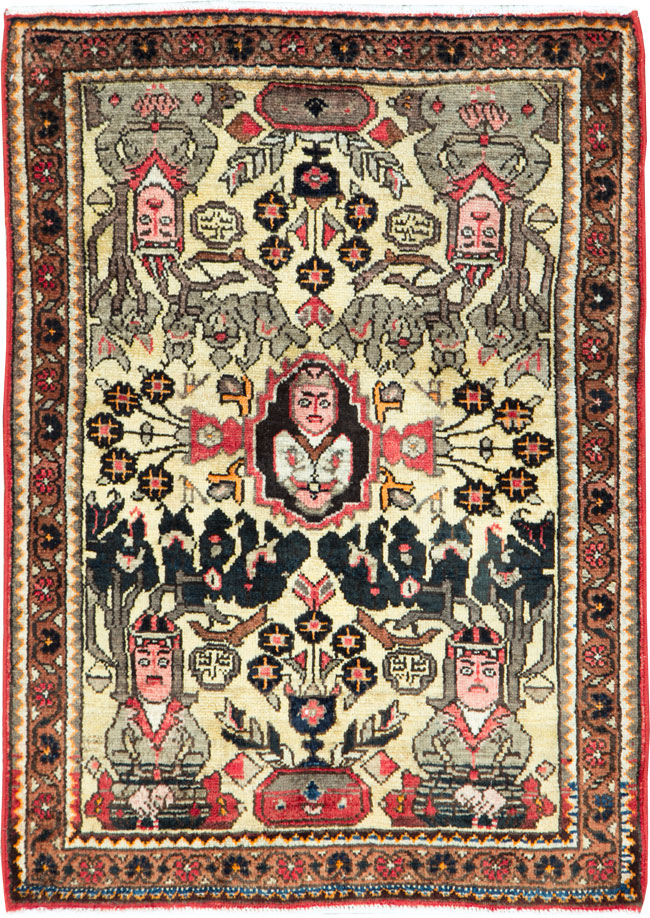 Vintage Persian Malayer Pictorial Rug (Pair: 1 of 2), No.26687 - Gsblank