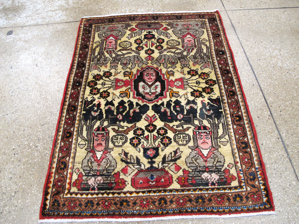 Vintage Persian Malayer Pictorial Rug (Pair: 1 of 2), No.26687 - Gsblank