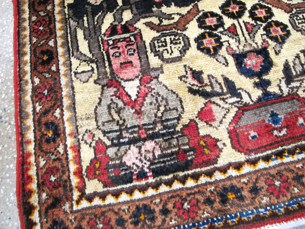 Vintage Persian Malayer Pictorial Rug (Pair: 1 of 2), No.26687 - Gsblank