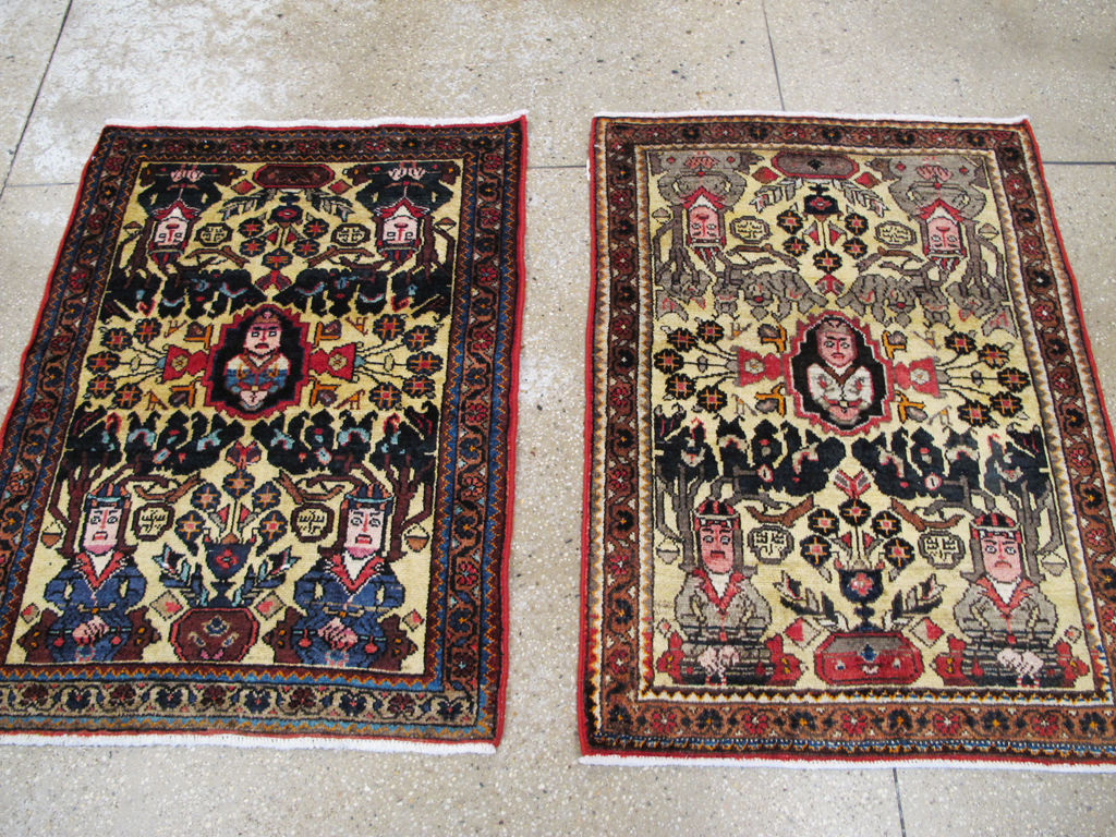 Vintage Persian Malayer Pictorial Rug (Pair: 1 of 2), No.26687 - Gsblank