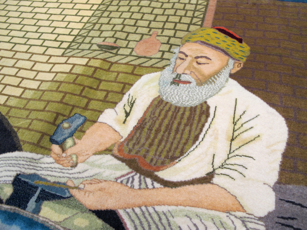 Vintage Persian Tabiz Pictorial Rug, No.26693 - Gsblank