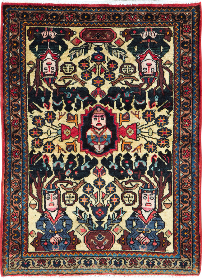 Vintage Persian Malayer Pictorial Rug (Pair: 2 of 2), No.26694 - Gsblank