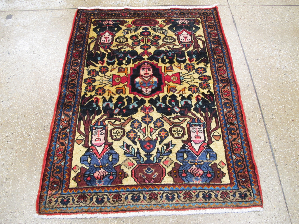 Vintage Persian Malayer Pictorial Rug (Pair: 2 of 2), No.26694 - Gsblank