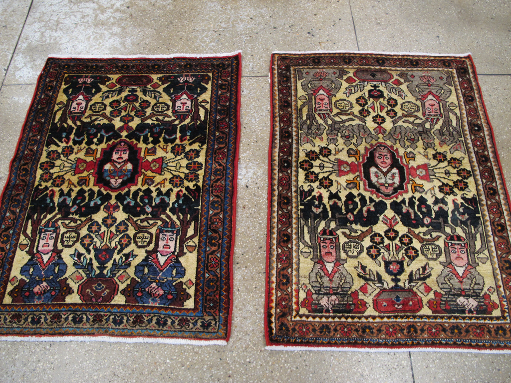 Vintage Persian Malayer Pictorial Rug (Pair: 2 of 2), No.26694 - Gsblank
