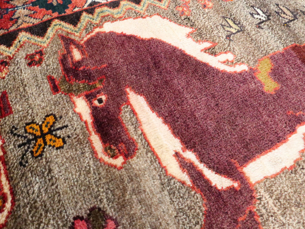 Vintage Qashqai Pictorial Rug, No.26700 - Gsblank