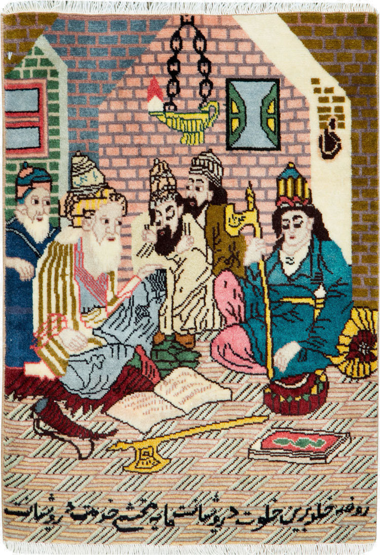 Vintage Persian Tabriz Pictorial Rug (Pair: 1 of 2), No.26706 - Gsblank