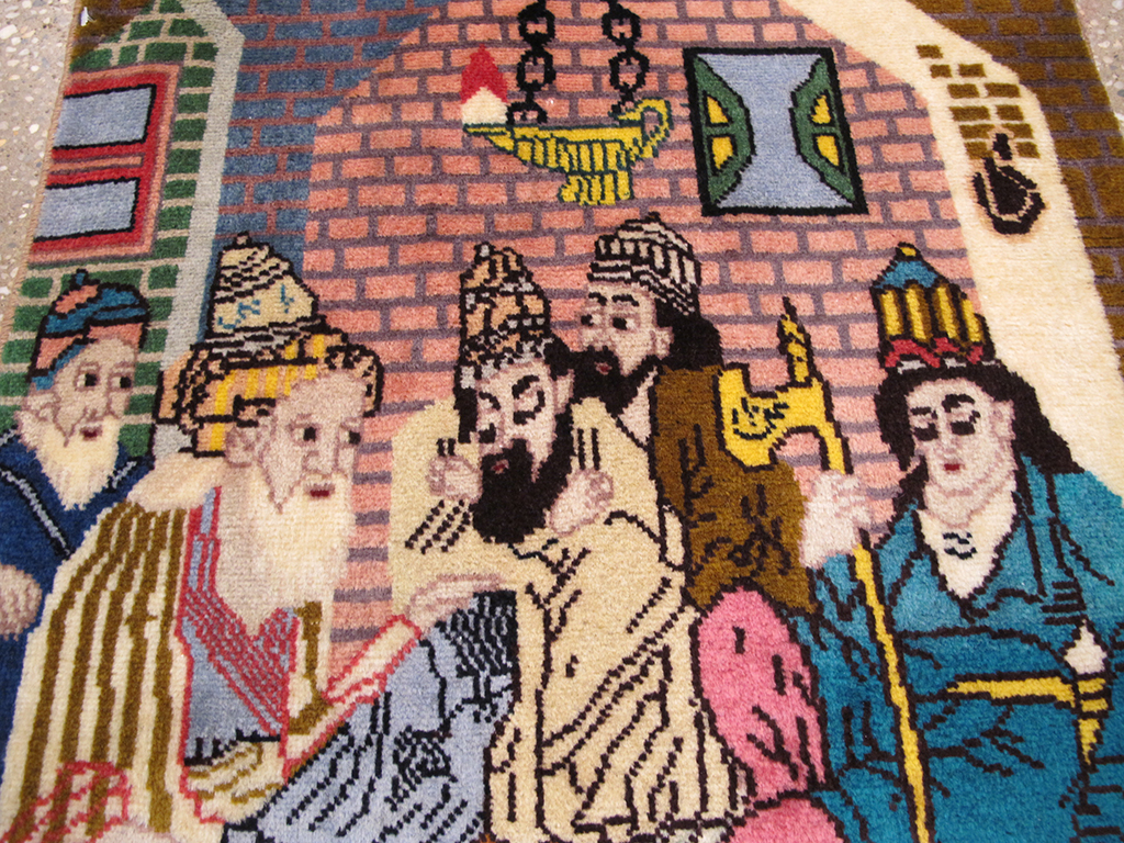 Vintage Persian Tabriz Pictorial Rug (Pair: 1 of 2), No.26706 - Gsblank