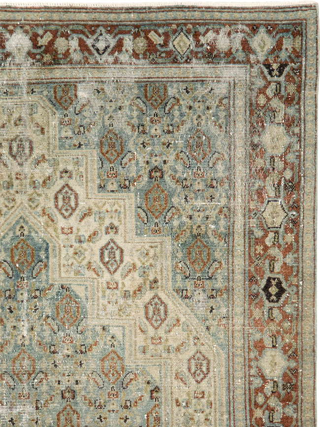 Antique Persian Senneh Distressed Rug, No.26708 - Gsblank
