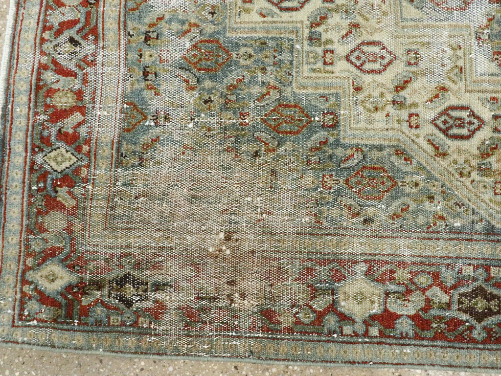 Antique Persian Senneh Distressed Rug, No.26708 - Gsblank