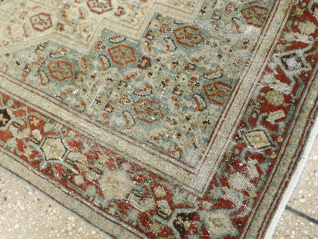 Antique Persian Senneh Distressed Rug, No.26708 - Gsblank