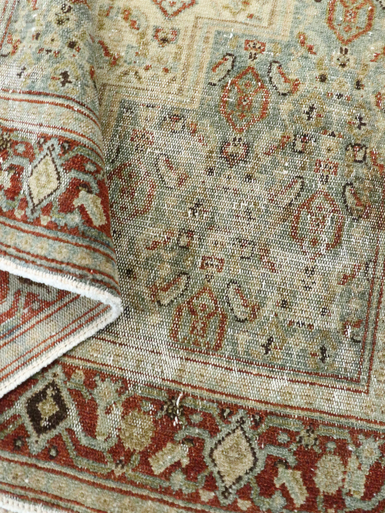 Antique Persian Senneh Distressed Rug, No.26708 - Gsblank