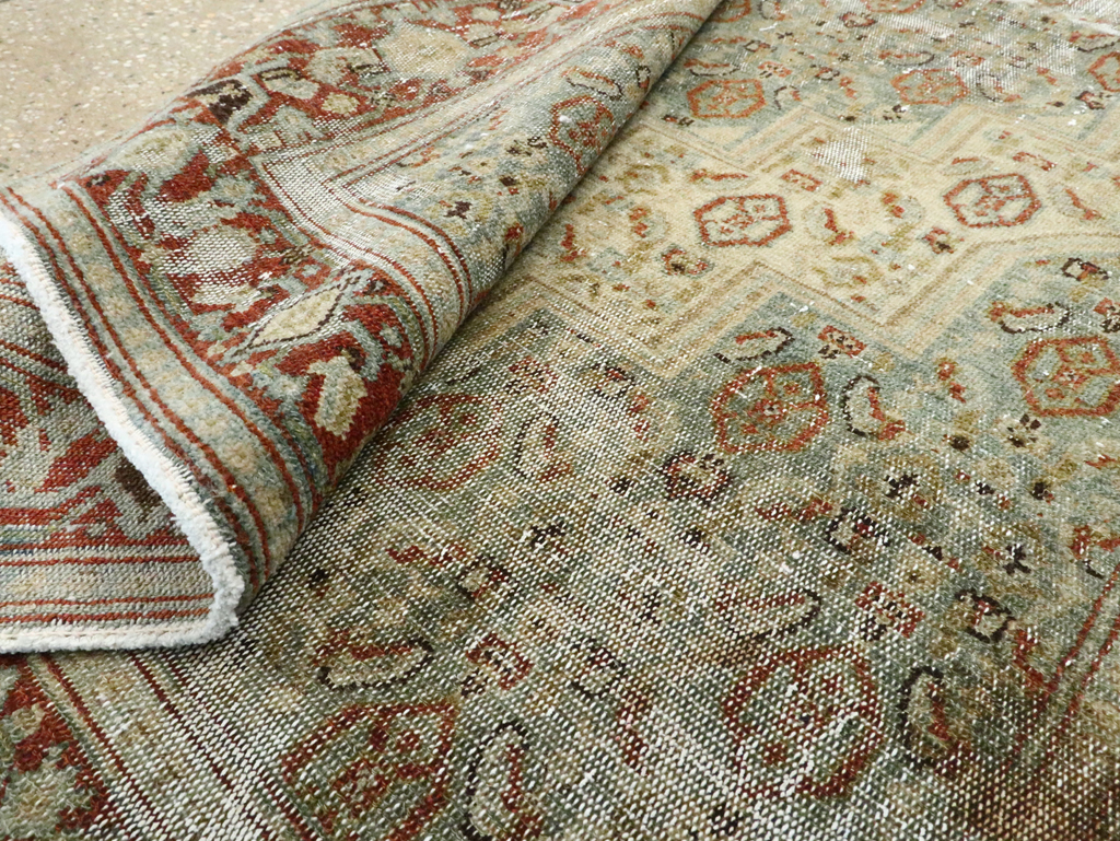 Antique Persian Senneh Distressed Rug, No.26708 - Gsblank