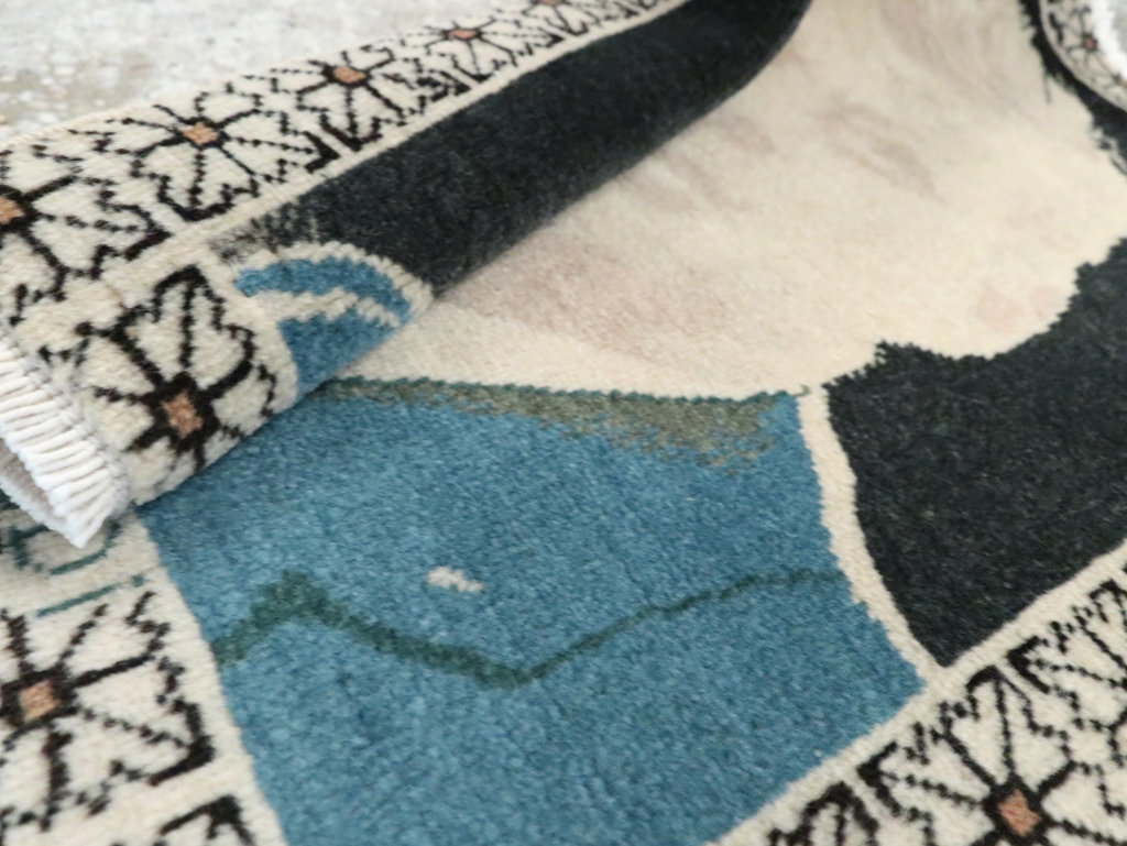 Vintage Persian Tabriz Pictorial Rug (Pair: 1 of 2), No.26709 - Gsblank