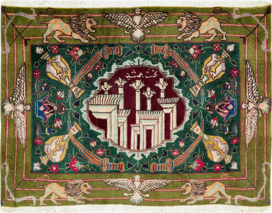 Vintage Persian Tabriz Pictorial Rug, No.26715 - Gsblank